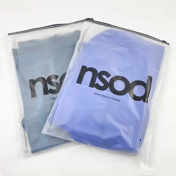 1015 Custom Printed Ziplock Matte Frosted Clothing Bags